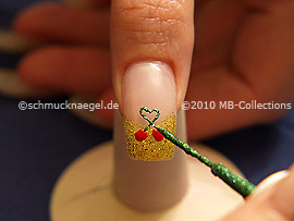 Nail art liner de color verde-Glitter