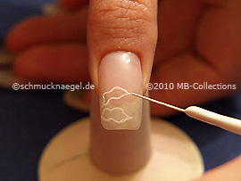 Nail art liner de color blanco