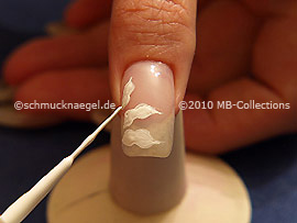 Nail art liner de color blanco