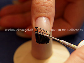 Nail art liner de color plata-Glitter