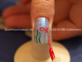 Nail art liner de color rojo