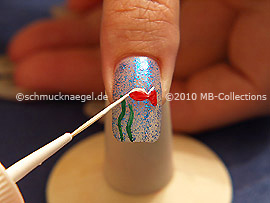 Nail art liner de color blanco
