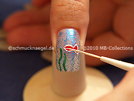 Nail art liner de color blanco