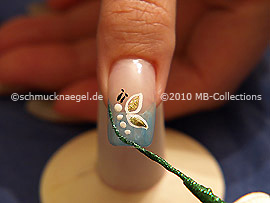 Nail art liner de color verde-Glitter