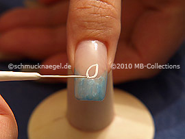 Nail art liner de color blanco