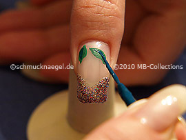 Nail art liner de color verde oscuro