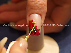 Nail art liner de color oro-Glitter