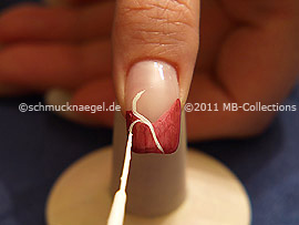 Nail art liner de color blanco