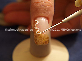 Nail art liner de color blanco