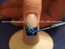 Nail art liner en turquesa-Glitter