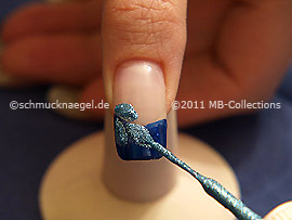 Nail art liner en turquesa-Glitter