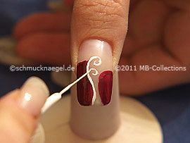 Nail art liner de color blanco