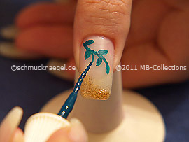 Nail art liner de color verde oscuro
