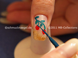 Nail art liner de color verde oscuro