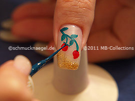 Nail art liner de color verde oscuro