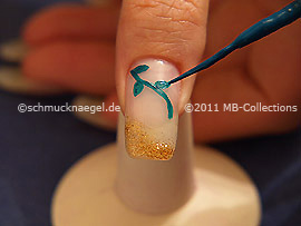 Nail art liner de color verde oscuro