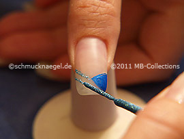 Nail art liner de color turquesa-Glitter