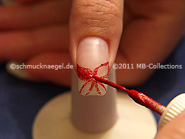 Nail art liner de color rojo-Glitter