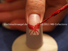 Nail art liner de color rojo-Glitter