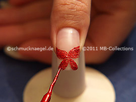 Nail art liner de color rojo-Glitter