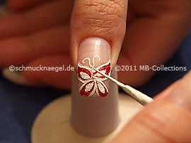 Nail art liner de color blanco