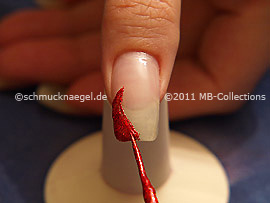 Nail art liner de color rojo-Glitter