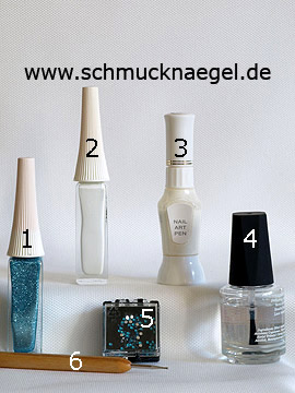 Productos para motivo 'Uñas elegantes con piedras strass' - Nail art liner, Nail art pen, Piedras strass, Spot-Swirl