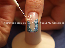 Nail art liner de color blanco