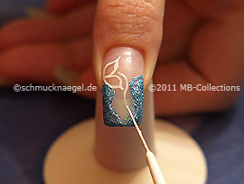 Nail art liner de color blanco