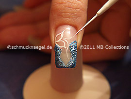Nail art liner de color blanco