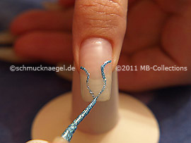 Nail art liner de color turquesa-Glitter