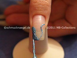 Nail art liner de color turquesa-Glitter