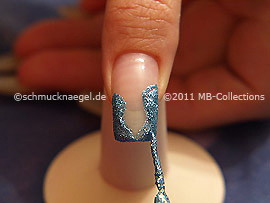 Nail art liner de color turquesa-Glitter