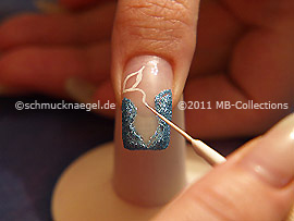Nail art liner de color blanco