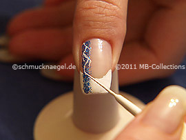 Nail art liner de color blanco