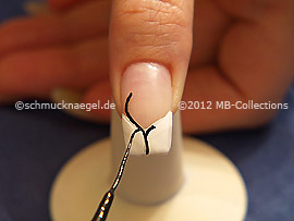 Nail art liner de color negro