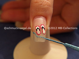 Nail art liner de color turquesa