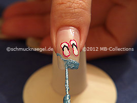 Nail art liner de color turquesa