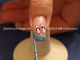 Nail art liner de color turquesa