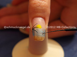 Nail art liner de color negro