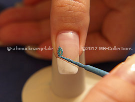 Nail art liner de color turquesa-Glitter