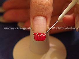 Nail art liner de color blanco