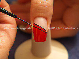 Nail art liner de color negro