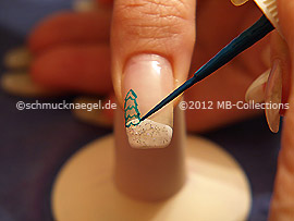 Nail art liner de color verde oscuro