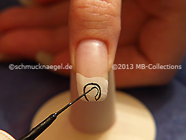 Nail art liner de color negro
