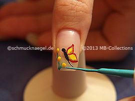 Nail art liner de color turquesa