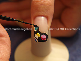 Nail art liner de color negro