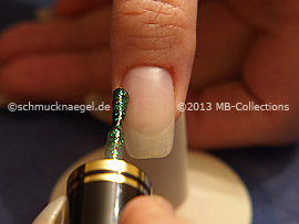 Esmalte de color verde-Glitter
