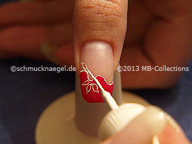 Nail art liner de color blanco