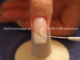 Nail art liner de color blanco